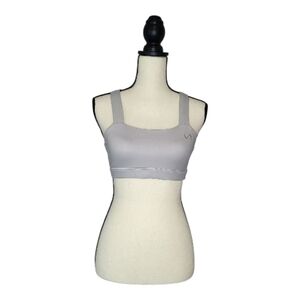 TLF Sports Bra Diamond 2.0 Shimmery Gray Silver Criss Cross Back Women's Size M